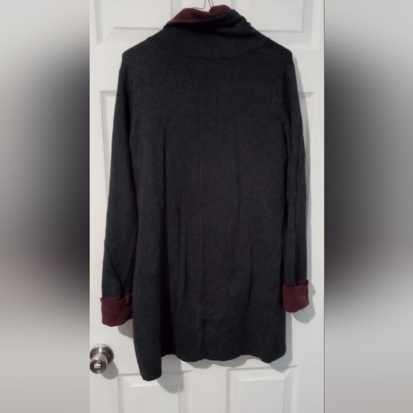 Cynthia Rowley Charcoal and Burgundy Mini Dress - Picture 3 of 3